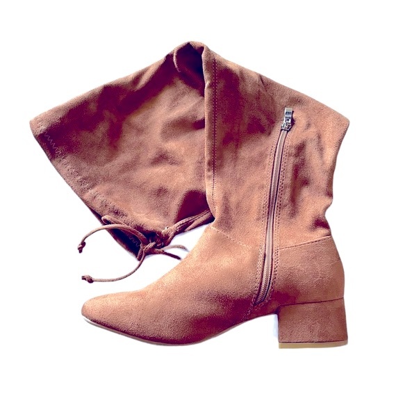 Wild Diva Women's Size 7 Brown Faux Suede Over the Knee Chunky Block Heel Boots - Picture 5 of 8